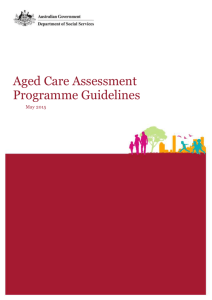 Aged Care Assessment Programme Guidelines