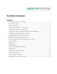AWRA e-Mentoring Mentor Handbook
