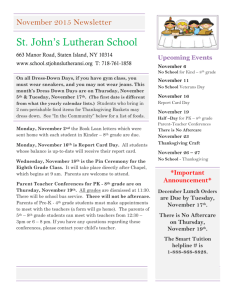 November 19 - St. John`s Lutheran School