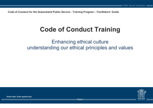1 - Ethics in the Queensland Public Sector