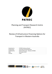 Infrastructure Financing Report  - PATREC