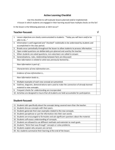 Active Learning Checklist