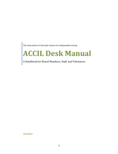 ACCIL Desk Manual - Association of Colorado Centers for
