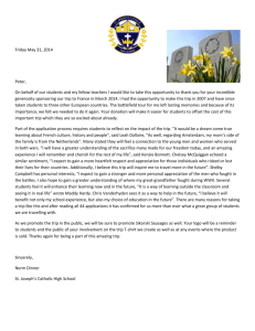 HSJHS MARCH BREAK 2014FundraisersSikorski letter of