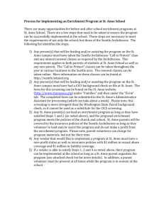 Process for Implementing an Enrichment Program at St. Anne School