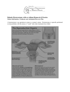 Vaginal Hysterectomy with or without Removal of Ovaries