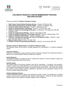 children`s reseach center membership process and application