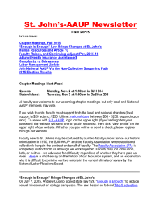 Fall 2015 - St. John`s University AAUP chapter