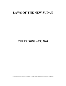 Prisons Act South Sudan 2003