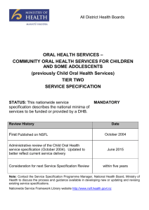 Community Oral Health Services for Children and Some Adolescents
