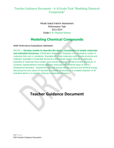 Teacher Guidance Document * 6*8 Grade Task *Modeling Chemical