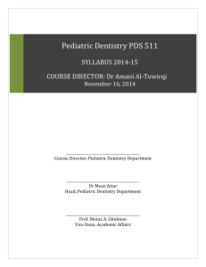 Pediatric Dentistry PDS 511