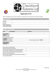 Job Application form - Manor Farm Day Nursery