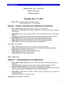 Session I - Physics, chemistry and modification of elastomers