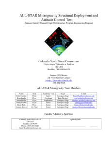 ALL-STAR Microgravity Structural Deployment and Attitude Control