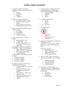 Chemistry - Sample Exam Questions (Student Book)