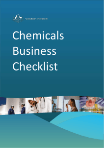 Chemical Business Checklist - Department of Industry, Innovation