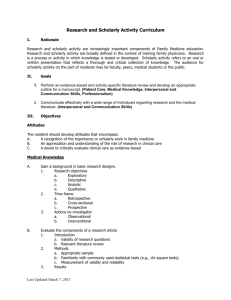 Research Curriculum - Department of Family & Preventive Medicine