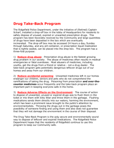 Drug Take-Back Program The Ridgefield Police Department, under