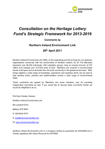 NIEL response on Heritage Lottery Fund`s Strategic Framework for