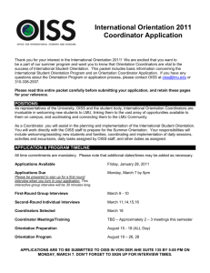 Orientation 2011 - International Orientation Coordinator Application