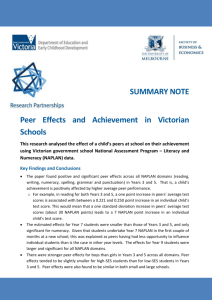 Peer effects and achievement in Victorian Schools
