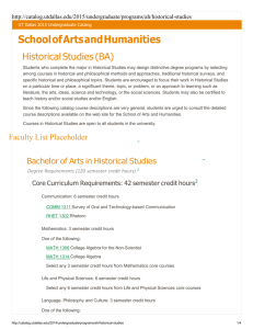 Bachelor of Arts in Historical Studies