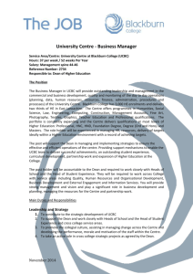 University Centre - Business Manager
