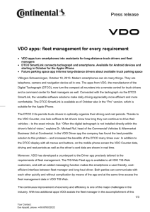 Continental: VDO Overview apps