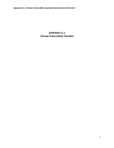 Appendix 11-1 Climate Vulnerability Checklist