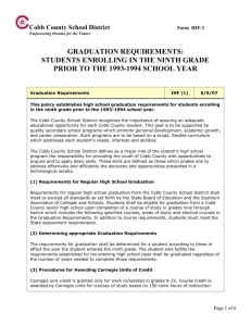 Graduation Requirements - Cobb County School District