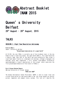 Abstract Booklet INAM 2015 Queen`s University Belfast 26 th August