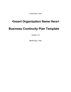 Business Continuity Template