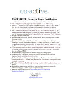 FACT SHEET: Co-Active Coach Certification