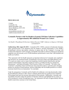 Cytomedix Partners with Net Health to Expand CED Data