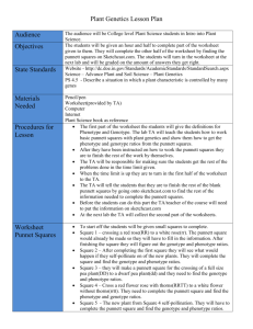 Plant Genetics Lesson Plan