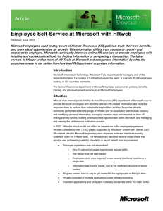 Employee Self-Service at Microsoft with HRweb