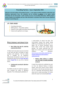 Prescribing Tip Extra – Issue 1 September 2015