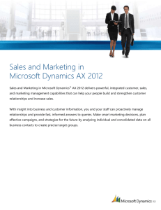 Sales and Marketing in Microsoft Dynamics AX 2012