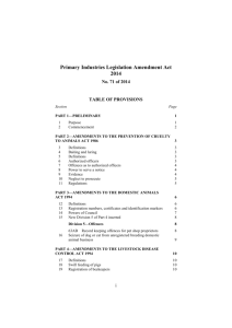 Primary Industries Legislation Amendment Act 2014