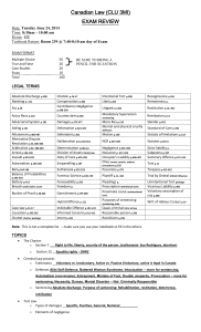 Exam Review Sheet - Answer Key