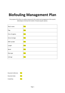 Biofouling Management Plan