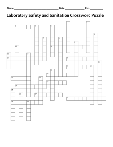 Laboratory Safety and Sanitation Crossword Puzzle
