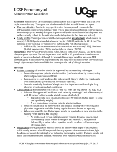 Ferumoxytol Guidelines (pdf) - UCSF Department of Radiology