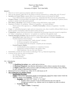 Fall 2015 Duffy Patent Law Major Outline