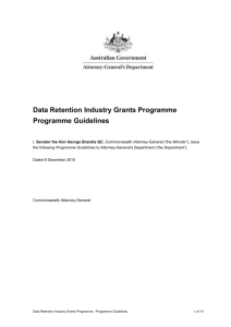 Data Retention Industry Grants Programme