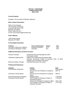 ROYCE C. ENGSTROM CURRICULUM VITAE March 2011 Current