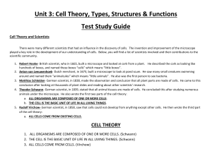 Test Study Guide: Cell Theory, Types, and Structures
