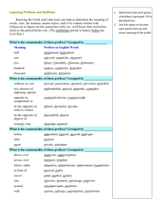 top 100 SAT words, prefixes, sentences