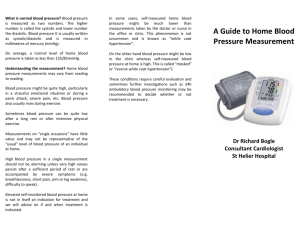 Measurement of home blood pressure